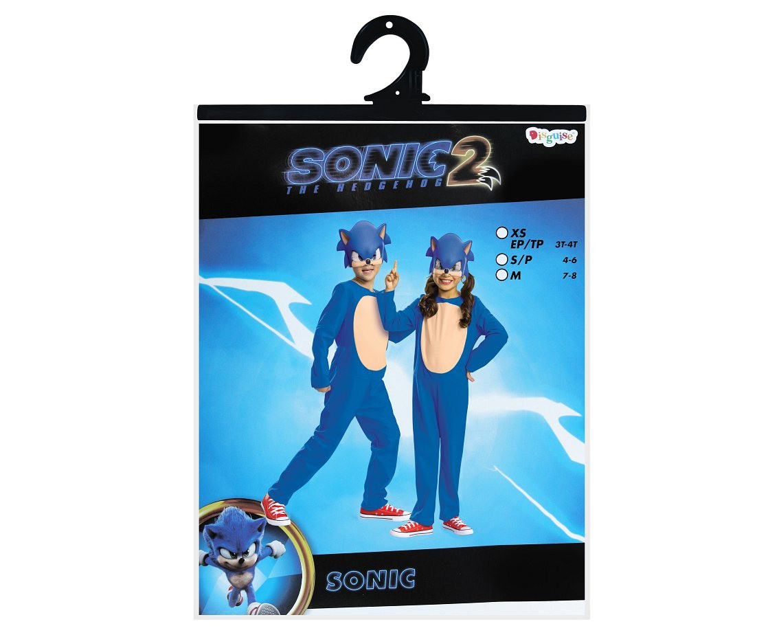 Costume Sonic Basic (license), size XS (3-4 years)